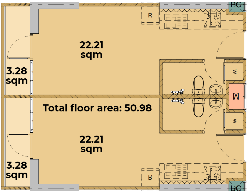 Combined unit Floorplan